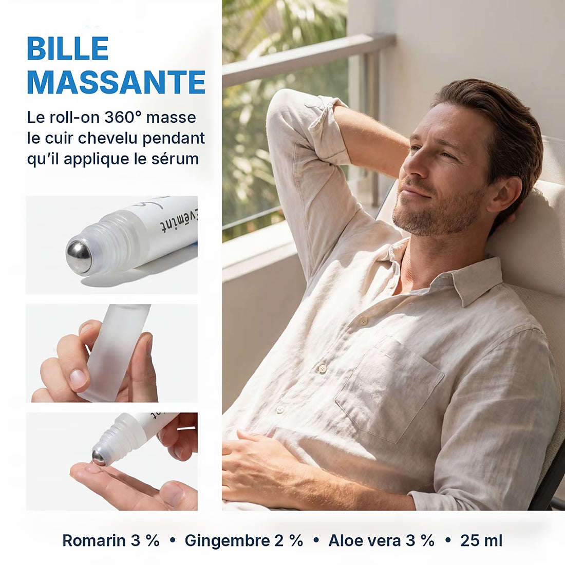 Bille massante roll-on 360°