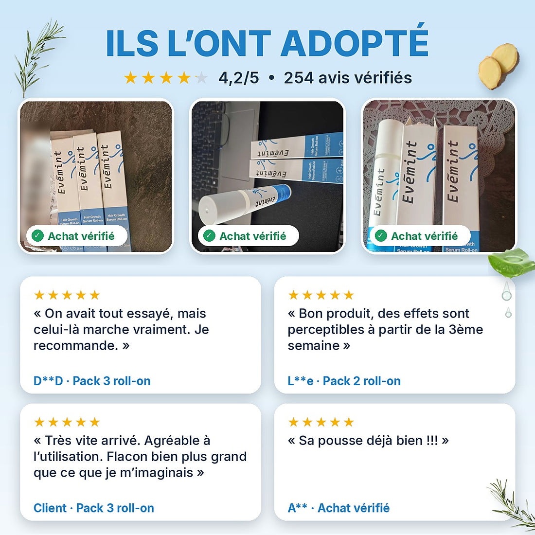 Avis clients Evēmint : 4,2/5 sur 254 avis vérifiés